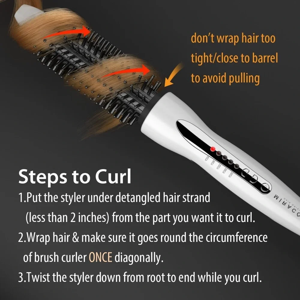Hair Curler Straightening Brush - Picture 2 of 7